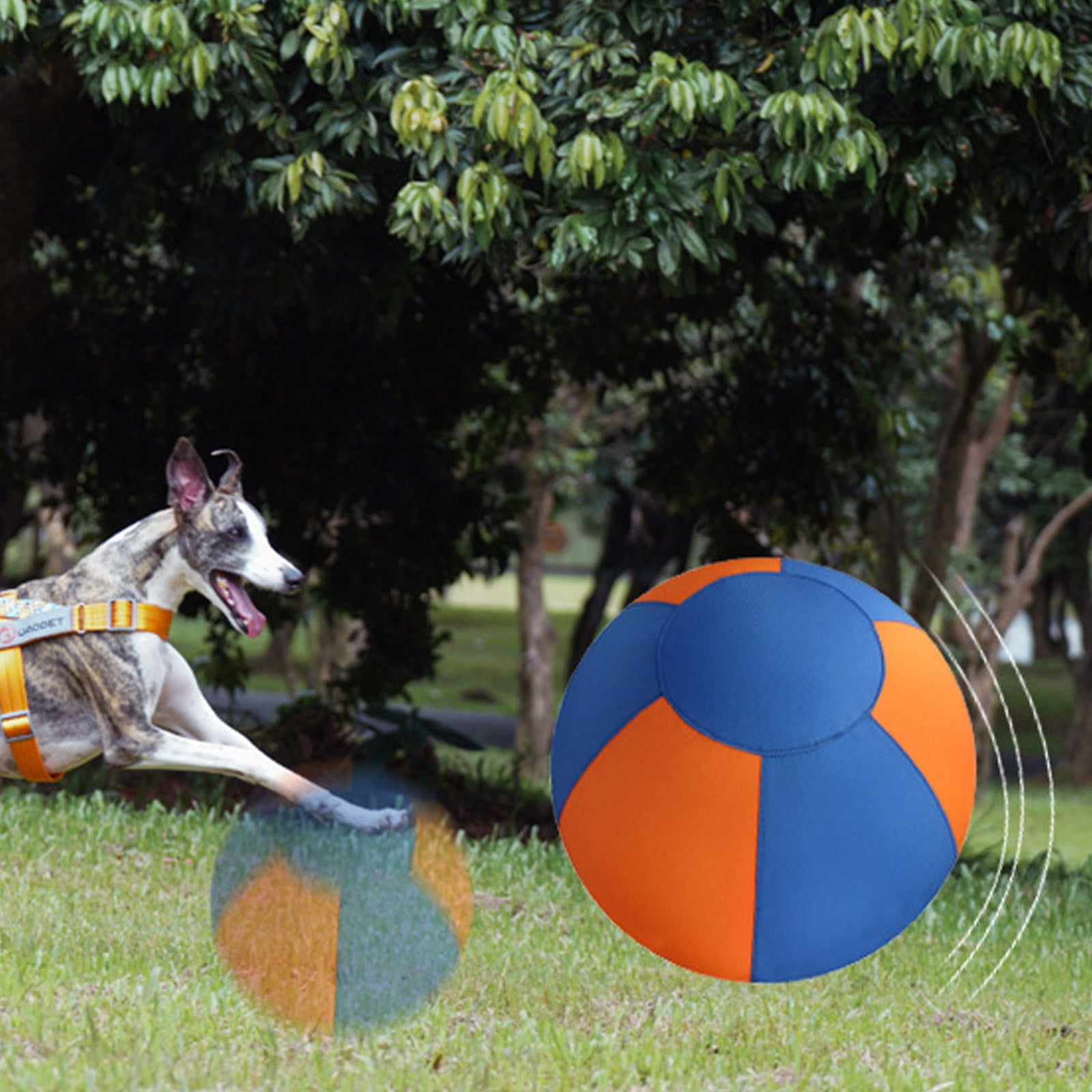 Herding Ball, Herding Ball for Dogs, Extra-Large Enrichment Ball — Tear-Resistant, Includes Protective Cover and Air Pump, Available in Three Sizes to Suit All Dogs,Blue,9.8"