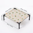 thumbnail image 2 of Cute Elevated Cat Bed Raised Pet Cot with Fun Print, Cooling Breathable Mesh for Cats Kittens Small Dogs, Avocado Cartoon Pattern Kitten Puppy Bed Indoor Outdoor, 2 of 5