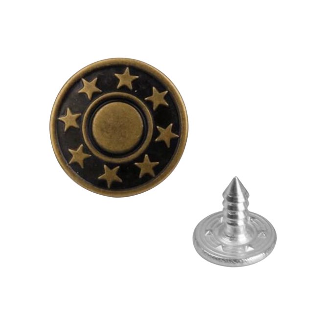Yuarrent 50 Botones De Metal Para Pantalones Para Ropa Jeans, Ajuste Perfecto, Botón De Pasador Ajustable, Autoaumentable, Cintura Reductora, Diámetro Type4 NO4 Yuarrent HA002269-01B