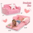 thumbnail image 2 of Sofá para niños pequeños MOMCAYWEX con asientos extra anchos 2 en 1 rosa, 2 of 9