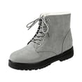 thumbnail image 4 of Bnwani Womens Boots,Winter Boots,Non-slip,Round Toe,Lace-Up,Warm,Gray,36(US:5.5), 4 of 7