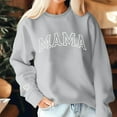 thumbnail image 5 of Penkiiy Mama Sweatshirts for Women Oversized Crewneck Sweatshirt Loose Fit Long Sleeve Pullover for Mother's Day XS Gray, 5 of 9