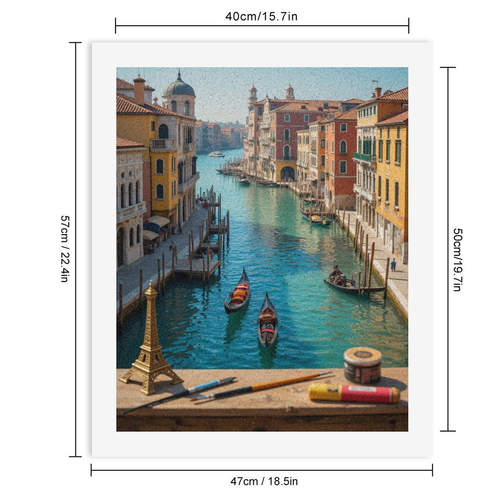 Paint By Numbers Kit for Adults Beginner - DIY Venice Canal Gondolas Scenic Vibrant Canvas Painting Kits for Adults, Frameless Paint By Number for Adults for Home Wall Decor 16x20 Inch