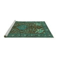 thumbnail image 2 of Ahgly Company Machine Washable Indoor Rectangle Persian Turquoise Blue Traditional Area Rugs, 2' x 5', 2 of 4