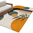 thumbnail image 2 of Boho Middle Century Runner Rug 2.7x5 FT, Non Slip Entryway Carpet, Abstract Orange Geometric Leaves Washable Soft Floor Carpet Entrance Mat Non-Shedding Throw Rug for Hallway Laundry Room Bedside, 2 of 9