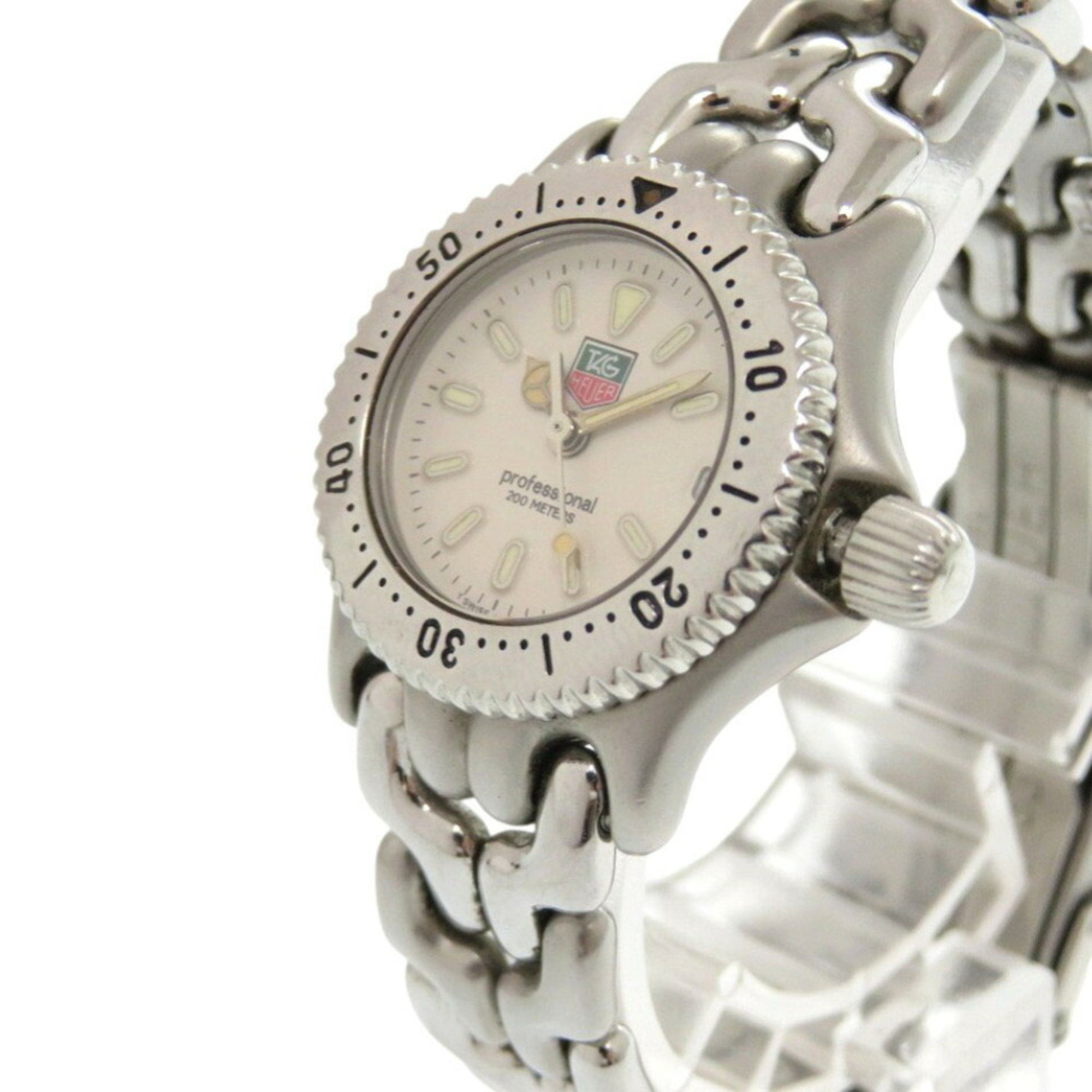 Pre-Owned TAG Heuer Sel S99.008M Stainless Steel Cream Quartz