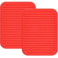 thumbnail image 1 of shiyou-Silicone Trivet for Hot Dish and Pot Hot Pads Counter Mat Heat Resistant Table Dish Drying Mat or Placemats 2 Pack,Size:9x12 Inch, Color: Red, Shape:Rectangular, 1 of 4