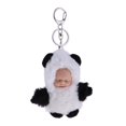 thumbnail image 2 of 10cm PomPom Sleeping Baby Doll Llaveros Llaveros Bolsas Colgante de encanto Blanco negro Sunnimix Sleeping Doll Key Chain, 2 of 8