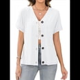 thumbnail image 3 of Camisetas Básicas de Verano con Cuello en V y Corta para Mujer XXL, 3 of 8