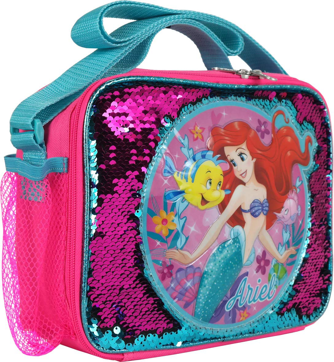 Personalised Little Mermaid style Packed Lunch/Sandwich Bag *Pink Blue Red* 
