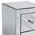 thumbnail image 2 of Kayla Mirrored Nightstand, Mirrored Nightstand, Bedroom Nightstand, MDF Nightstand, Mirrored Bedside Table, Silver Nightstand, Three Drawer Nightstand with Clear Knobs, 2 of 3