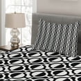 thumbnail image 2 of Ambesonne Black and White Quilted Coverlet 2 Pcs, Lattice Pattern, Twin Size, Black White, 2 of 4
