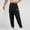 Black, variant on Men's Button Waist Multiple Pockets Tie The Feet Cargo Pants Exercise Breathable Running Fitness Pants