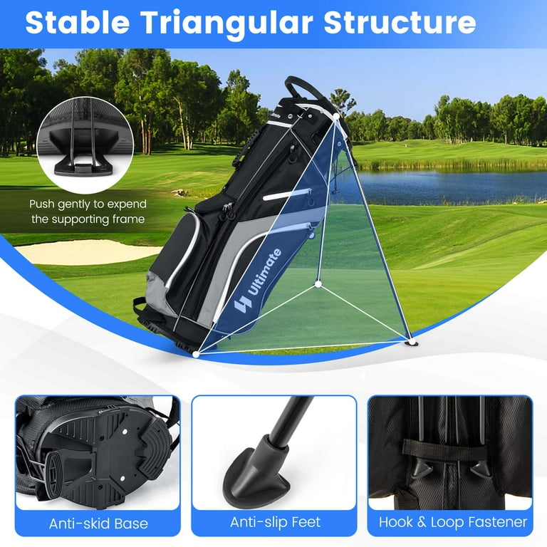 NCAA Michigan Birdie Stand Golf Bag, Lightweight, 14-Way Club Divider, Spring Action Stand Insulated Cooler Pocket Velcro Glove And Umbrella Holder Padded Handles 2 thumbnail image
