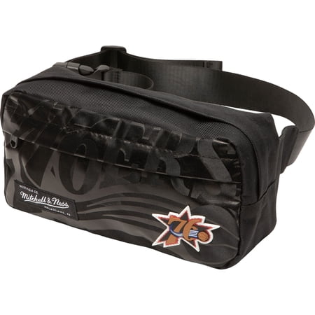Women s Mitchell & Ness Black Philadelphia 76ers Hardwood Classics Fanny Pack