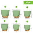 thumbnail image 2 of FIASON 6 Pack Plastic 5/5.5/6/6.5/7/8 Inch Green with Brown Self Watering Plant Pots,Include Watering Lip,Drainage Holes & Removable Saucer for Indoor Outdoor Garden House Plants, 2 of 13