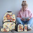 thumbnail image 2 of Garronmavis 4-Piece Kids Girls Backpack Set for Elementary School Use, Includes Backpack, Lunch Bag, Pencil Case, Water Holder Case, Space Capybara Print School Bag for Daily Use, 2 of 8