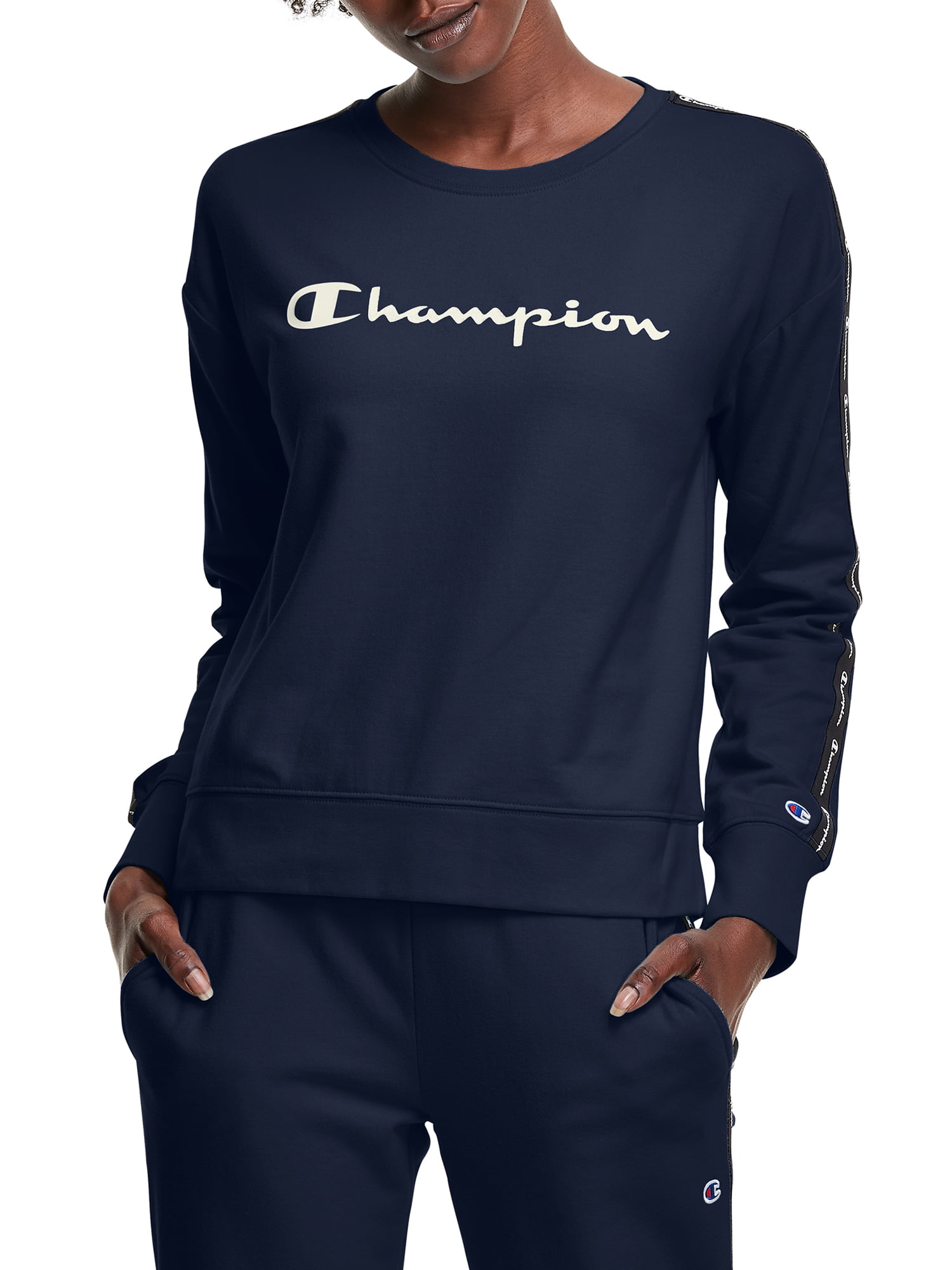 Champion Women's Heritage Crew Sweatshirt with Taping 