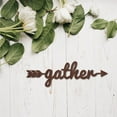 thumbnail image 5 of Cutout Sign Gather Arrow Wooden Wall Art Decor Wood Word Sculpture Signs Rustic Farmhouse for DIY Housewarming Home Front Door Entryway Wall Decoration Brown 11.9 x 3.7inch, 5 of 9