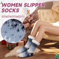 thumbnail image 3 of Womens Fuzzy Slipper Grips Socks Fluffy Winter Warm Fleece Lining Non Slip Thick Thermal Cozy Plush Socks, 3 of 6