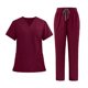 thumbnail image 2 of Conjunto de uniforme médico para mujer y hombre, ropa de trabajo moderna y transpirable para enfermeras y salones de belleza. Rojo, 2 of 9