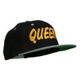 thumbnail image 5 of Queen Embroidered Two Tone Snapback Cap - Black Silver OSFM, 5 of 5