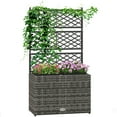 thumbnail image 1 of Outsunny Raised Garden Box with Trellis  Mixed Grey Metal Frame for Flowers and Vegetables, 1 of 9