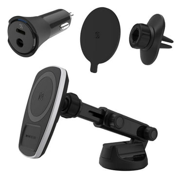Scosche Pro Charge 4 Magnetic Extendo Mount   Car Charger Bundle