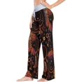 thumbnail image 2 of Women's Tribal Feathers Dreamcatcher Boho Pajama Pants, Casual Pajama Bottoms Lounge Pants Wide Leg, 2 of 7