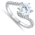 thumbnail image 4 of Round Solitaire Clear CZ Wedding Ring .925 Sterling Silver Band White Jewelry Female Size 10, 4 of 4