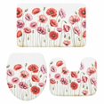 thumbnail image 2 of Spring Floral Bathroom Rugs Set Watercolor Red Pink Wildflower Rustic Farmhouse Non Slip Absorbent Soft Bath Mats 3 Piece Set with Bathroom Rug, U-Shaped Floor Mat, Toilet Seat Cover Large Size, 2 of 9