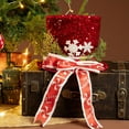 thumbnail image 2 of BallsFHK Christmas Tree Top Star Decoration Hat, Christmas Atmosphere Decoration, Sequin Bow Hat Tree Top Star, 2 of 5