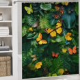 thumbnail image 5 of Green Leaf Jungle Animals Shower Curtain Waterproof Bathroom Curtain Anti-slip Bath Mat Set Toilet Rugs Carpet, 5 of 8