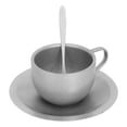 thumbnail image 4 of Kit de taza de café con aislamiento de acero inoxidable con tapete para cuchara Taza de café retro de doble capa para acampar en casa 180 ml, 4 of 10