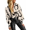 thumbnail image 3 of ZAXARRA Women Button up Shirt Contrast Color Loose Casual Long Sleeve Blouse Work Tops for Streetwear, 3 of 7