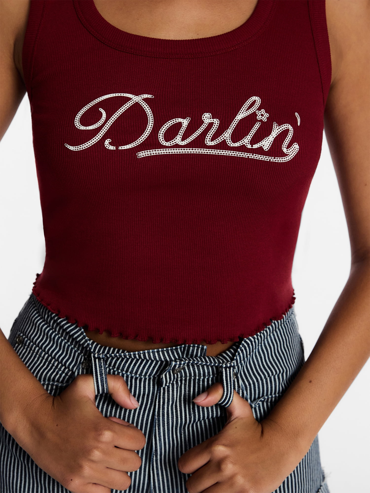 Kacey Lee Women's Darlin Graphic Cutaway Tank Top, Sizes XS-XXL