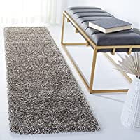 SAFAVIEH Milan Shag Collection 2  x 12  Grey SG180 Solid Non-Shedding Living Room Bedroom Dining Room Entryway Plush 2-inch Thick Runner Rug(Grey) SAFAVIEH Milan Shag Collection 2  x 12  Grey SG180 Solid Non-Shedding Living Room Bedroom Dining Room Entryway Plush 2-inch Thick Runner Rug(Grey)