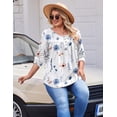 thumbnail image 4 of Zeagoo Plus Size Tops for Women Long Sleeve Shirts Crew Neck Casual Loose Tunic Blouse, 4 of 6