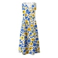 thumbnail image 5 of VBVC Women's Floral V-Neck Maxi Dress,Sleeveless Button Detail Flowy Dress For Women,Ladies Summer A-Line Beach Boho Sundress with Pockets,Yellow,S-5XL, 5 of 6