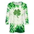 thumbnail image 3 of Hvot&aat Ladies' St Patty's Day Casual Shirt 3/4 Sleeve Crewneck Irish Clover Tunic Tops, 3 of 3