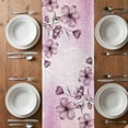 thumbnail image 6 of Pink Floral Table Runner - 72 Inch Long, Kitchen Dining Table Runner Dresser Scarves, Vintage Botanical Gradient Pastel Painting Farmhouse Decor for Coffee Tables Wedding Party Banquet, 6 of 8
