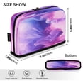 thumbnail image 3 of Standing Pencil Case with Base Large Capacity Stationery Pouch Pen Bag with Zipper for Women Men Light Purple and Blue Ink Mist, 3 of 7