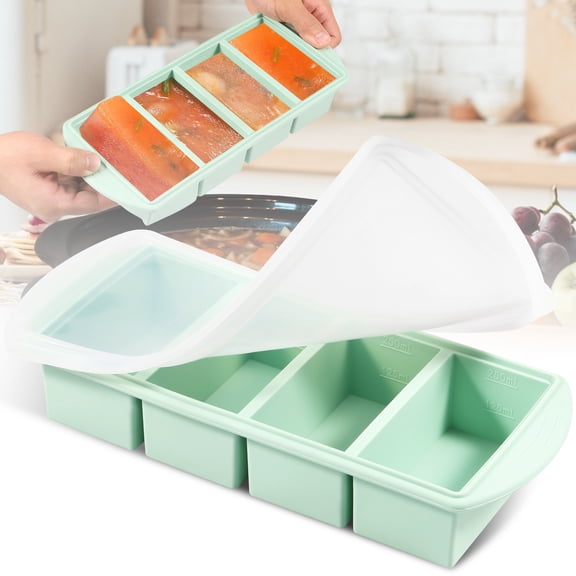 Wekvgz Silicone Freezer Tray Large Capacity Leak Proof Soup Freezer Container Molds Versatile Ice Cube Freezer Molds Easy to Clean Silicone Soup Portion Tray for Soup