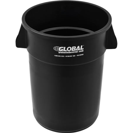 44 Gallon Garbage Can, Black, Lot of 1