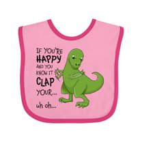 Inktastic T-rex Can't Clap Boys or Girls Baby Bib