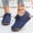 Blue, variant on Sponge Cake Thick Soled Canvas Rocking Shoes For Women 2025 Comfortable Round Toe Lace Up Casual Single Shoes
