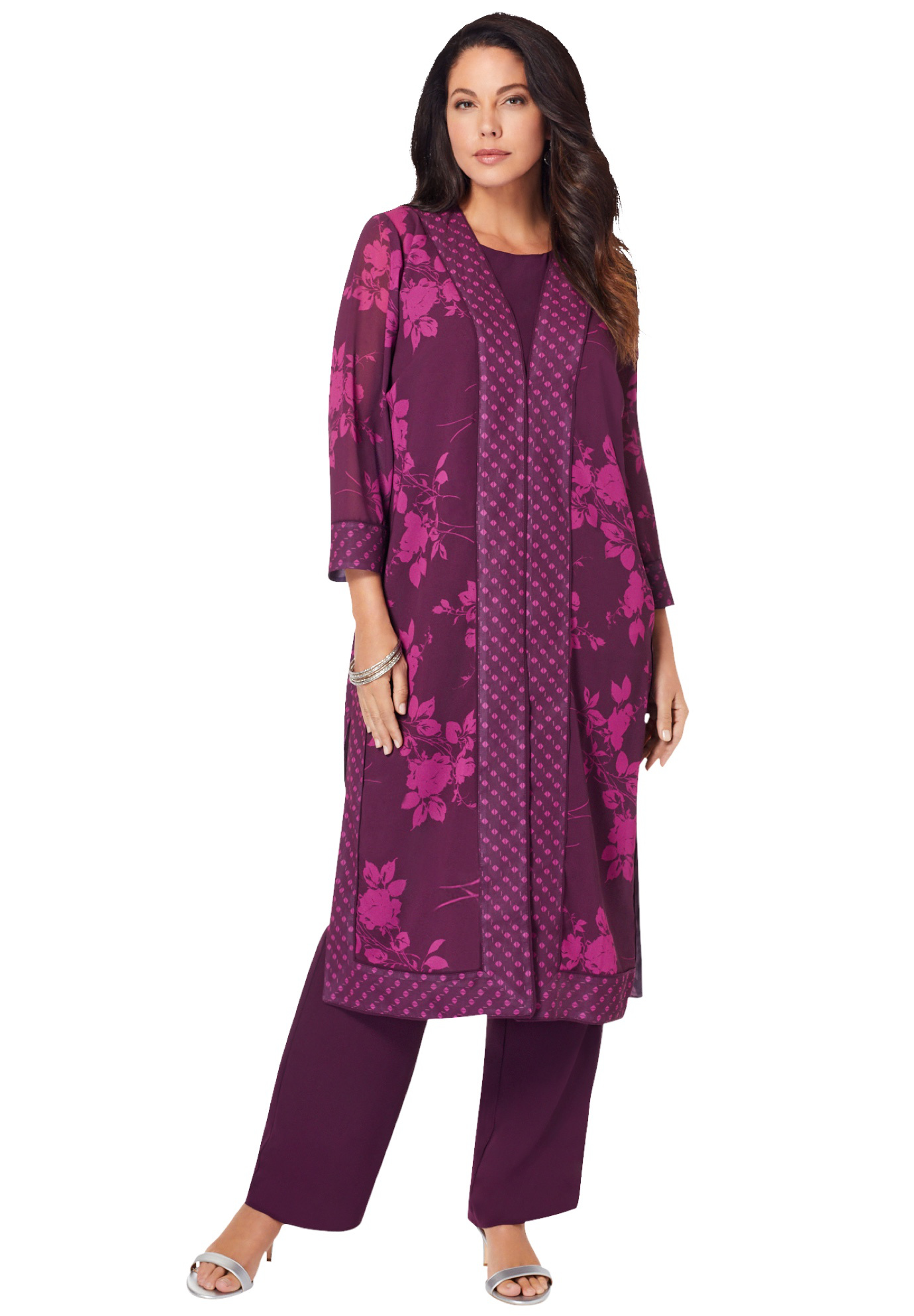 Purple pant suit plus size Clearance