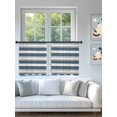 thumbnail image 4 of Sheer Curtains 45 Inch Length 2 Panels Set for Kitchen, Haze Blue Stripe Semi Sheer Curtains for Windows, Farmhouse Blue Gray Striped Voile Window Treatments Rod Pocket Curtain, 4 of 7