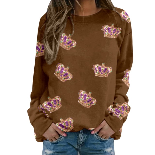 WEAIXIMIUNG Robe Chandail Midi Femmes Décontractée à Manches Longues T-Shirts Graphiques Col Rond Chandails à Enfiler Hauts pour Femmes