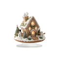 thumbnail image 2 of Mejor decoración de cabaña navideña - Casa miniatura de doble capa para escritorio, encimera y decoración de casas navideñas, 2 of 5
